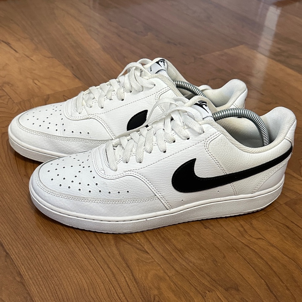 Nike Court — White with Black Swoosh